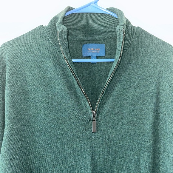 Fairlane Green Knit Zip Up Sweater size L - Picture 3 of 5